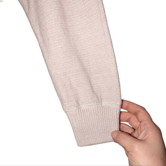 NWOT Free People Pullover Crew Neck Pink Oversized RibbedKnit Sweater Sweatshirt - Picture 5 of 7